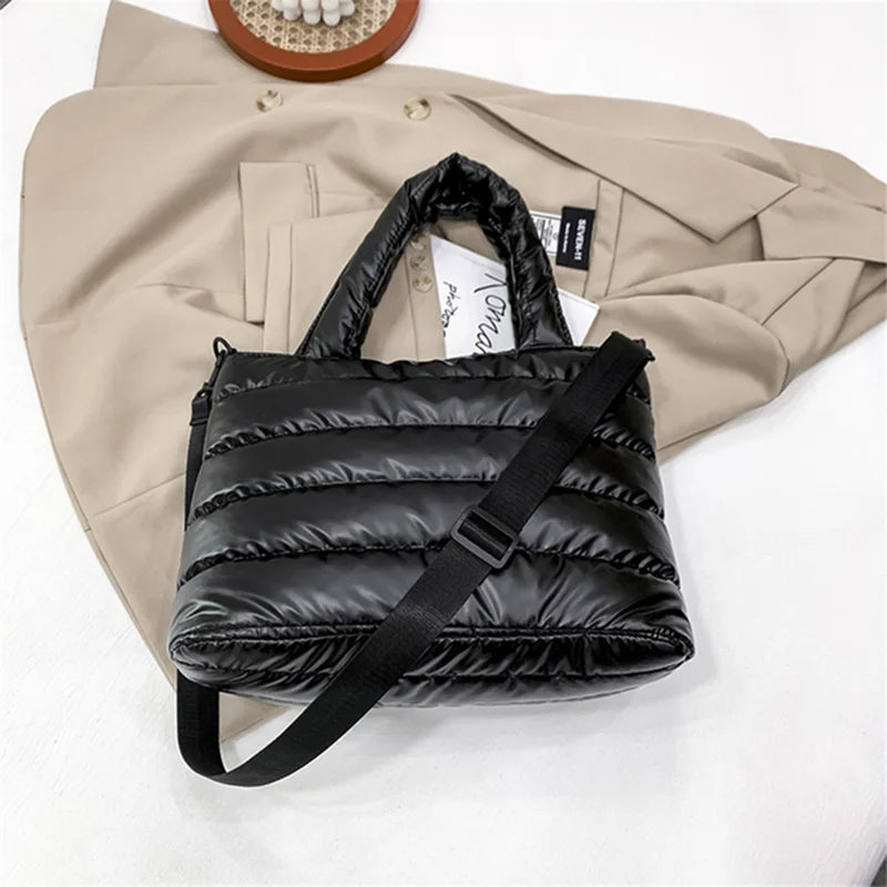 Nylon Women's Winter Shoulder Bag Large Capacity Travel Crossbody Tote