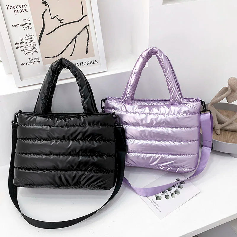 Nylon Women's Winter Shoulder Bag Large Capacity Travel Crossbody Tote