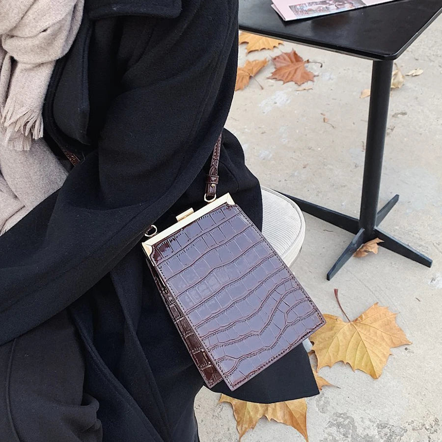 Stone Pattern Crossbody Bag Small Handbag