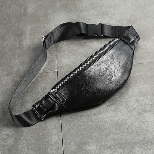PU Leather Fanny Pack Men Waist Bag Adjustable Belt Bag Male Heuptas High Bum