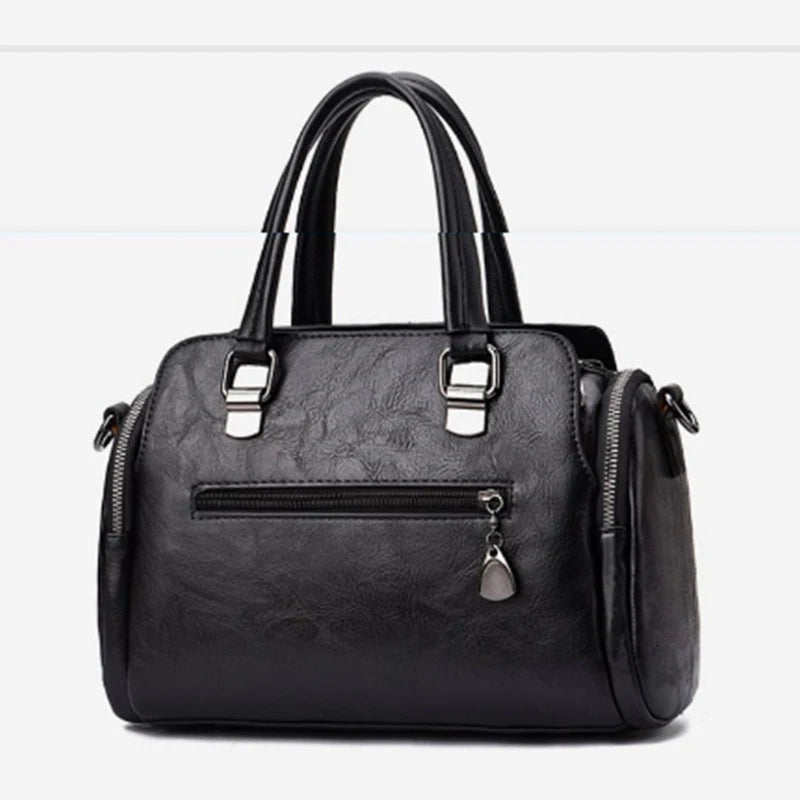 PU Leather Handle Bag For Women Middle-aged Shoulder Bags