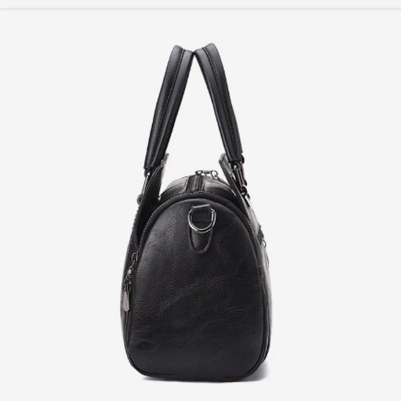 PU Leather Handle Bag For Women Middle-aged Shoulder Bags