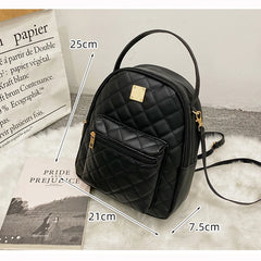 PU Leather Small Backpack Schoolbag Large Capacity Mochila