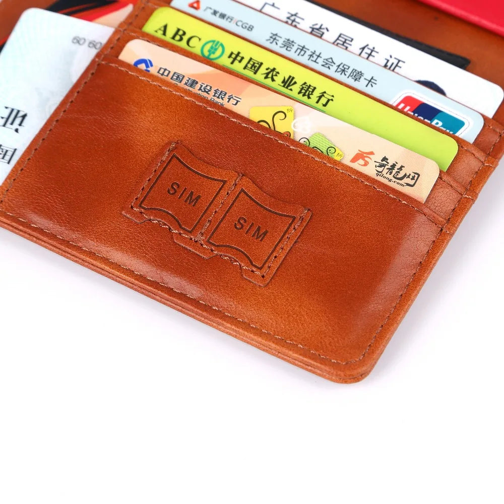 Passport Holder Document Organizer Leather Cover for Car Documents