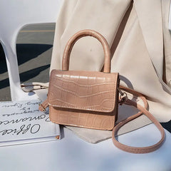 Crocodile Pattern Shoulder Bag Small Square Crossbody Bag