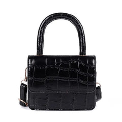 Crocodile Pattern Shoulder Bag Small Square Crossbody Bag