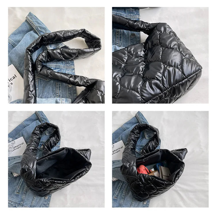 Padded Quilted Crossbody Bag Winter Handbag for Women
