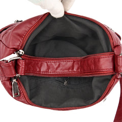 Women Crossbody Shoulder Bag Soft Leather Multi-pocket Female Sac