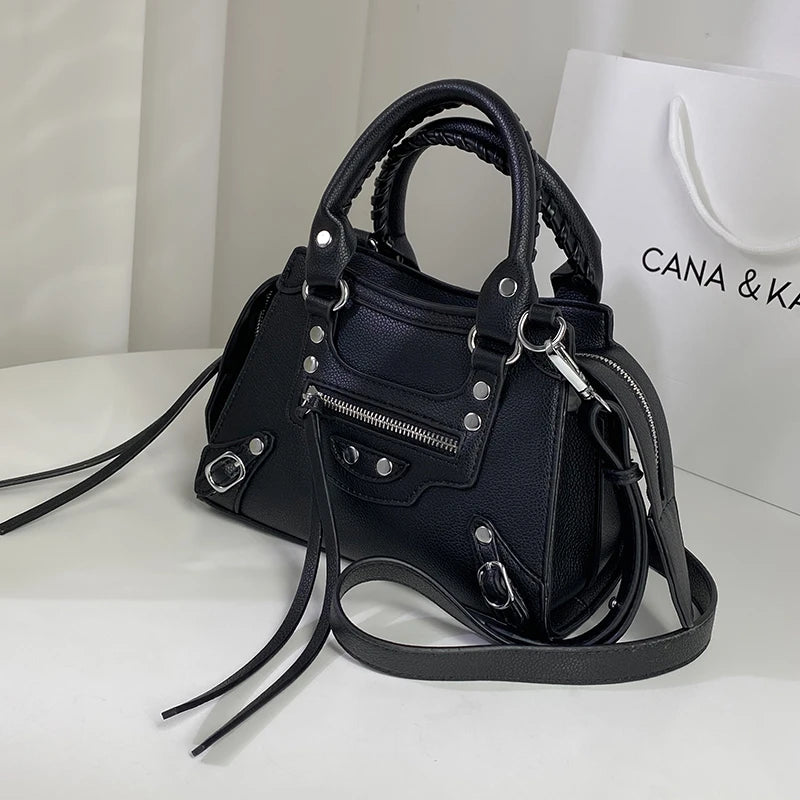 Soft Tassel Motorcycle Bag PU Leather Crossbody Shoulder Bag