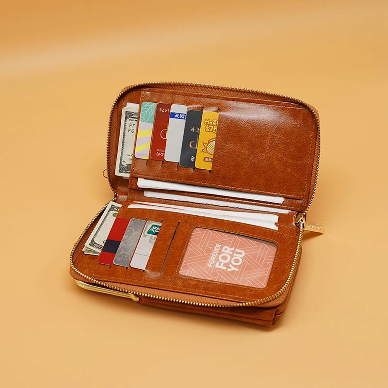 Retro Phone Bag Leather Crossbody Lady Purse
