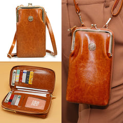 Retro Phone Bag Leather Crossbody Lady Purse
