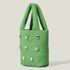 Rhinestone Totes Bag Nylon Printed Handbag