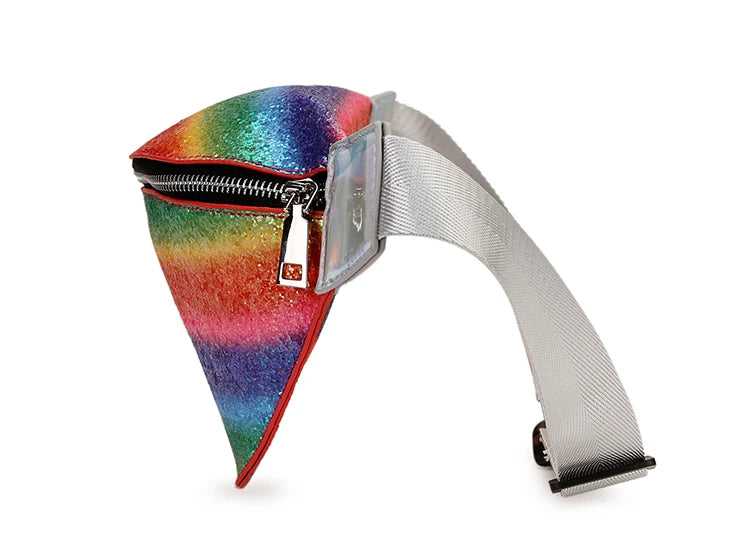 Sequin Rainbow Stripes Handbags Women Bags Waist Bag Fanny Packs