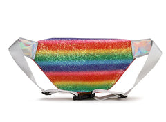 Sequin Rainbow Stripes Handbags Women Bags Waist Bag Fanny Packs