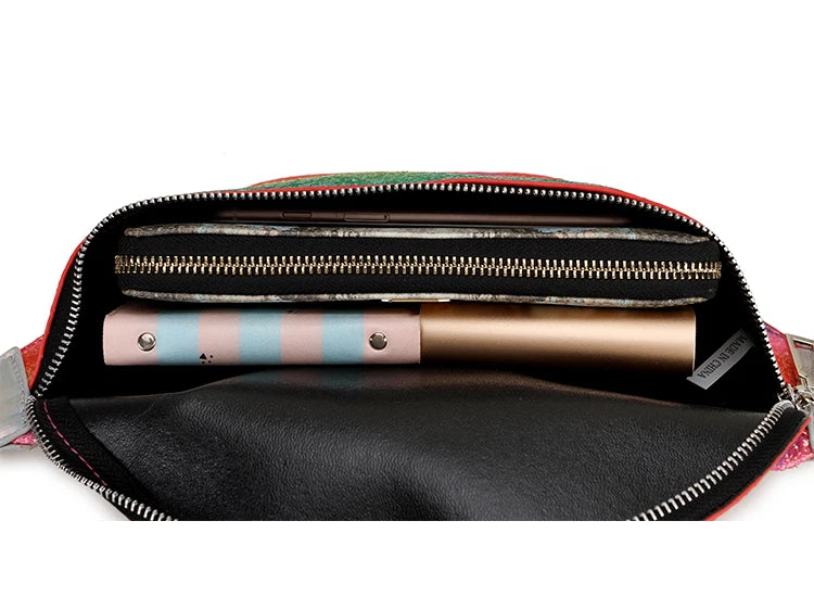 Sequin Rainbow Stripes Handbags Women Bags Waist Bag Fanny Packs