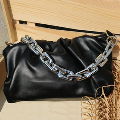 Silver Chain Women Handbag Soft Leather Cloud Bag Crossbody Bags Shoulder Bag