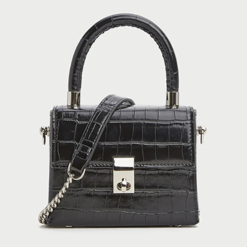 Crocodile Pattern Small Square Bag Single Shoulder Messenger Bag