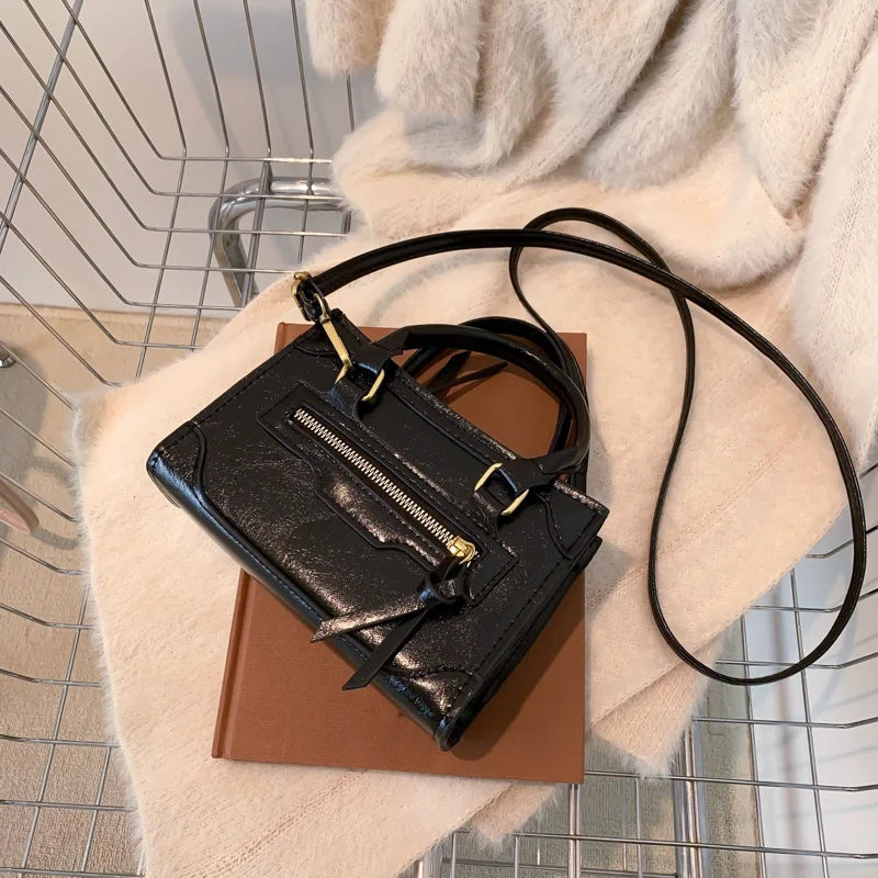 Small Shoulder Bag Female PU Leather Top-Handle Bag Satchel Bag