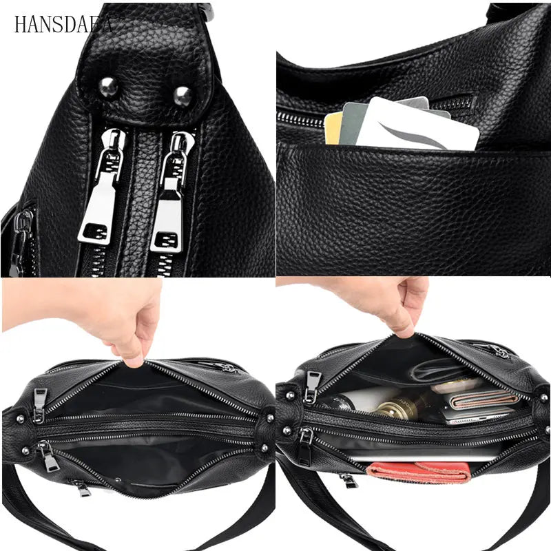 Soft Leather Handbag High Cow Leather Crossbody Bag for Women Large