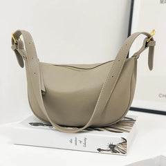 Soft Leather Handbags Solid Shoulder Crossbody Bag for Women