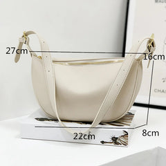 Soft Leather Handbags Solid Shoulder Crossbody Bag for Women
