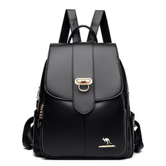 Soft Leather Backpack for Teenage Girls Large Capacity Ladies Bagpack