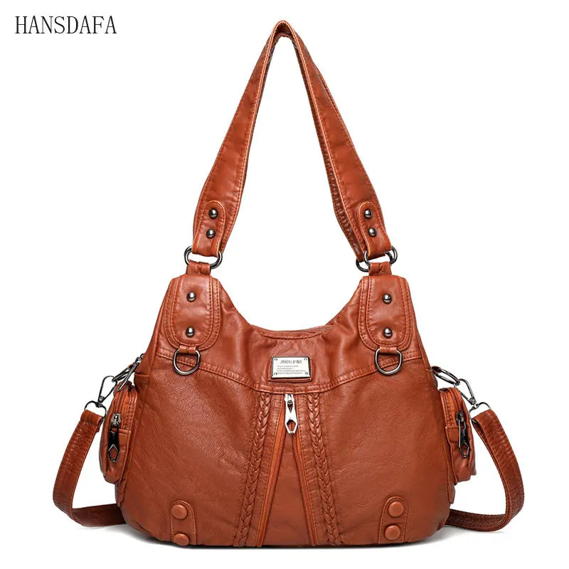 Soft Leather Handbags High Woman Messenger Bag