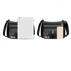 Soft Leather Women Messenger Shoulder Handbags And Purses Flowers Multi-pocket C