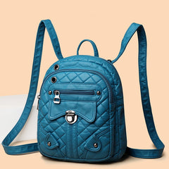 Soft Leather Women's Backpack High PU Leather School Bags For Girl