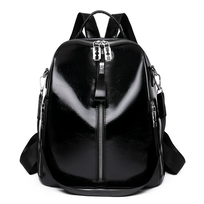 Soft PU Leather Women Backpack Casual Women Travel Backpack