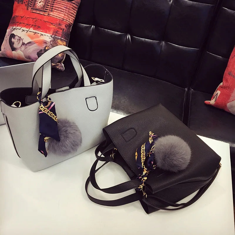 Burgundy PU Leather Women Handbag Girls Messenger Bag