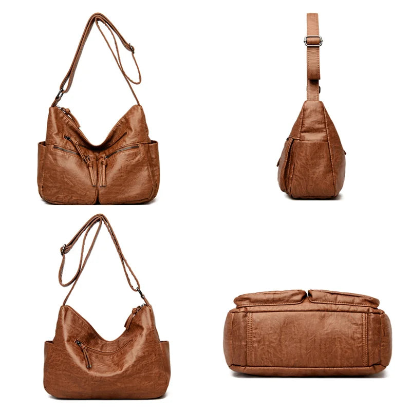 Soft Leather Shoulder Bags for Women Large Capacity Handbags