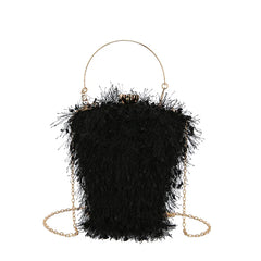 Heart Shaped Tassel Party Clutch Bag Top Handle Chain Shoulder Bag