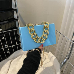 Thick Chain Acrylic Evening Clutch Hand Bag Lady Crossbody Shoulder Bags