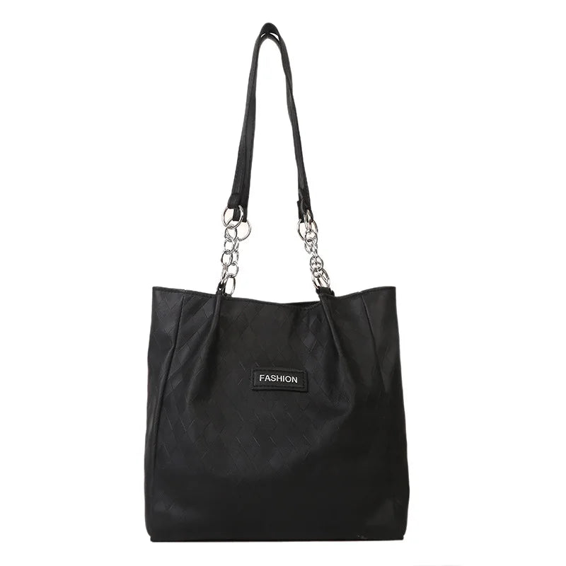 Large PU Leather Tote Bag for Women - Handbag for Students and Shoppers