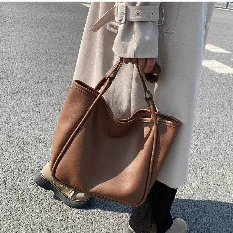 Women's Tote Bag PU Leather Large Handbag Shoulder Hand Female