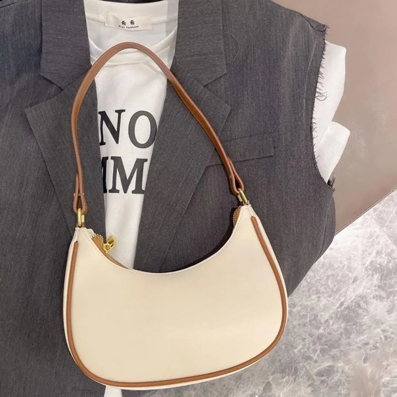 Women's PU Leather Half-moon Armpit Shoulder Bag