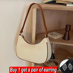Women's PU Leather Half-moon Armpit Shoulder Bag
