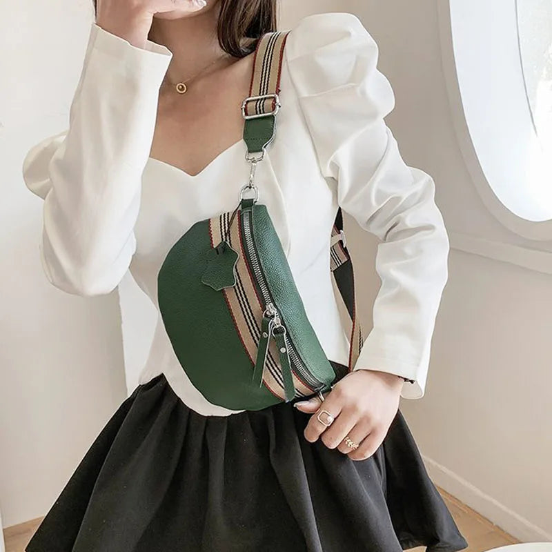 Waist Bag High Crossbody Chest Bags Soft Hip Pack Wide Shoulder Strap