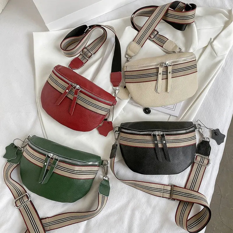 Waist Bag High Crossbody Chest Bags Soft Hip Pack Wide Shoulder Strap