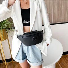 Leather Waist Bag Women Chest Bag Shoulder Pouch Female Fanny Pack