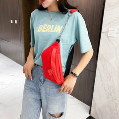 Leather Waist Bag Women Chest Bag Shoulder Pouch Female Fanny Pack