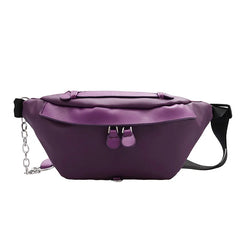 Leather Waist Bag Women Chest Bag Shoulder Pouch Female Fanny Pack