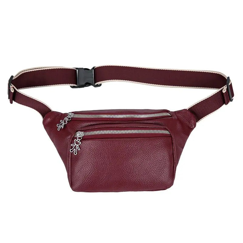 Leather Women Waist Bag Shoulder Bag Chest Bags Fanny Pack Travel Hip Waist Pack