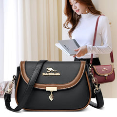 Women's Soft Leather Shoulder Bag - Casual Flip Bag Handbag