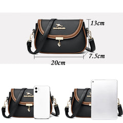 Women's Soft Leather Shoulder Bag - Casual Flip Bag Handbag