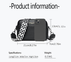 Wide Straps Leather Women Flap Bag Crossbody Shoulder Bags