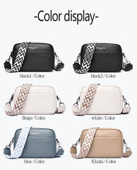 Wide Straps Leather Women Flap Bag Crossbody Shoulder Bags