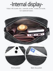 Wide Straps Leather Women Flap Bag Crossbody Shoulder Bags