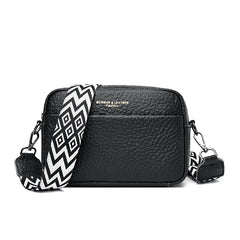 Wide Straps Leather Women Flap Bag Crossbody Shoulder Bags
